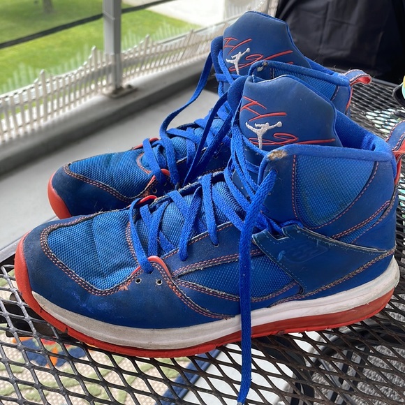 Jordan Air Flight 45 High Max Size 7 YOUTH Carmelo Anthony Blue/Orange - Picture 4 of 7